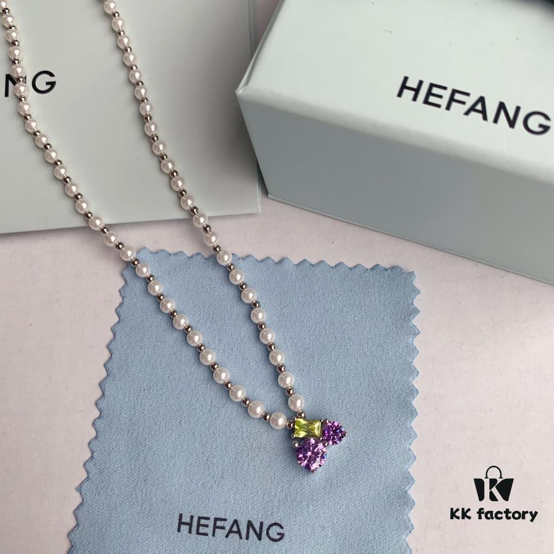 HEFANG Jewelry - Fruit Freedom Series - Juice Necklace - Grape Ice Necklace, Peach Ice Necklace