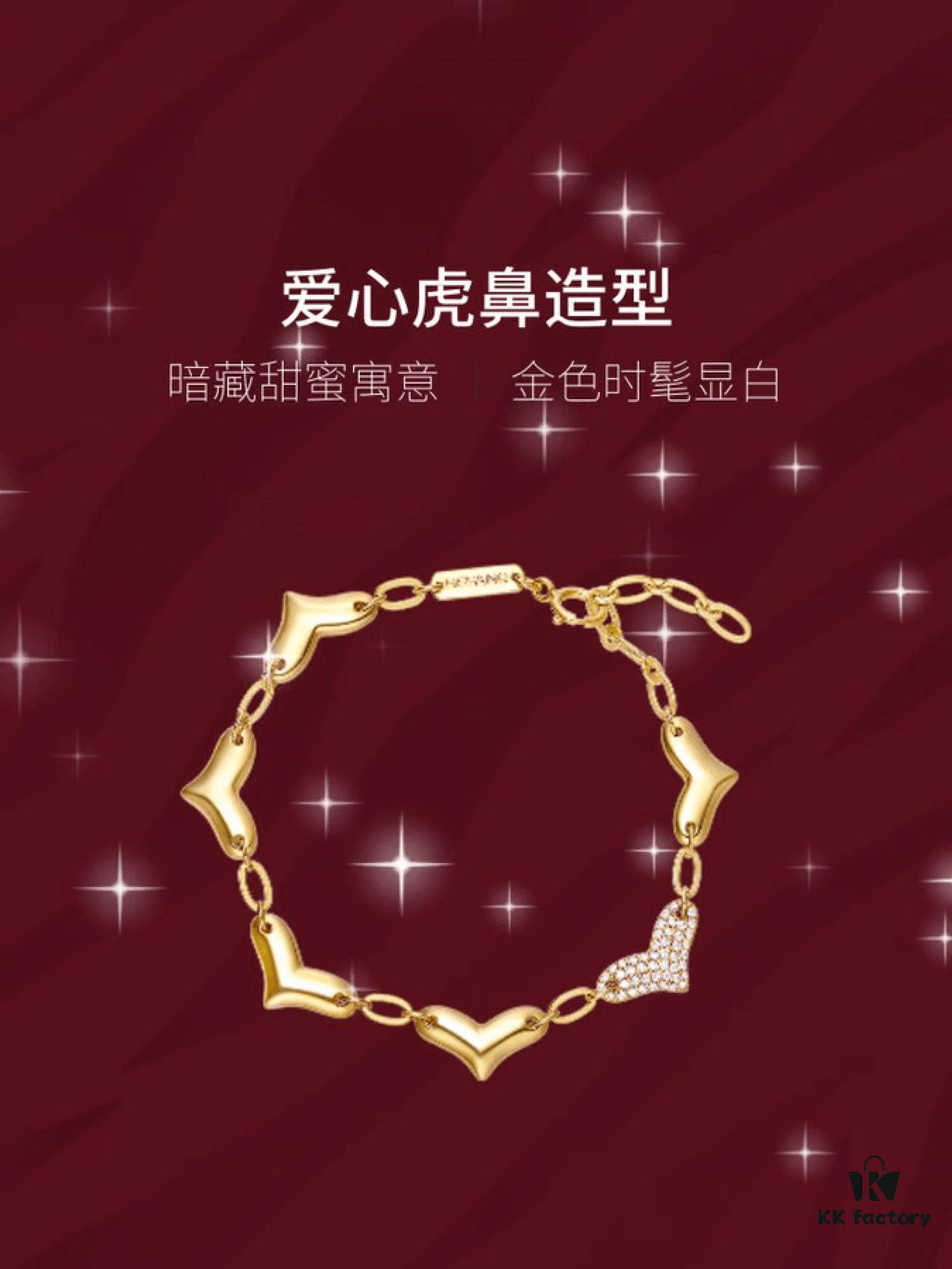 New Arrival ❤️ HEFANG Jewelry - Playful Little Tiger Series Peach Blossom Tiger Bracelet ✨ Official Website Image