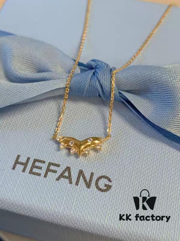 New Arrival ❤️ HEFANG Jewelry Cute Little Tiger Peach Blossom Tiger Necklace ✨ Wearing Effect Image