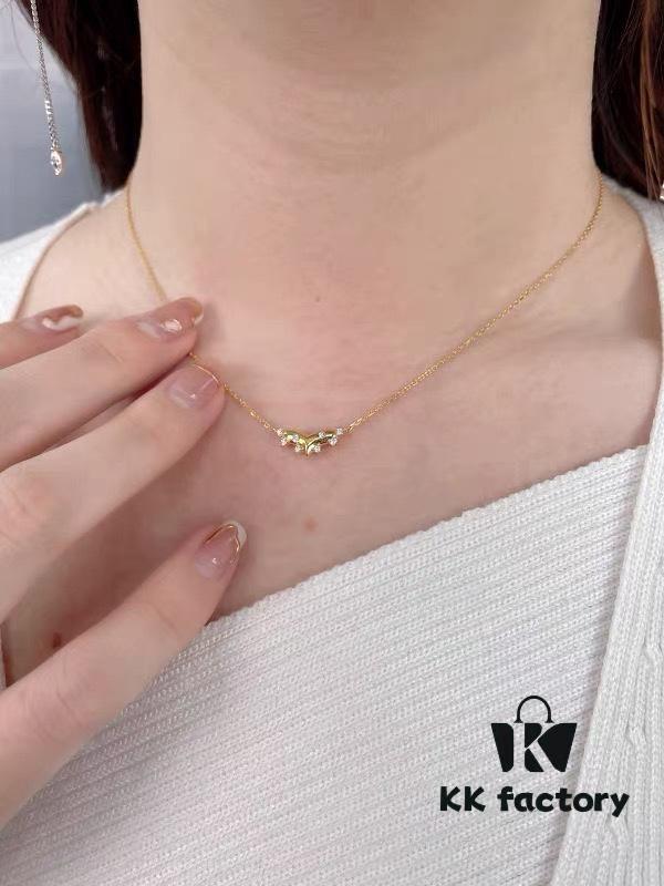 New Arrival ❤️ HEFANG Jewelry Cute Little Tiger Peach Blossom Tiger Necklace ✨ Wearing Effect Image