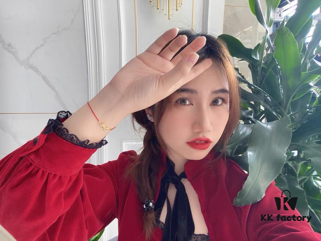 New Arrival ❤️ HEFANG Jewelry Cute Little Tiger Love Red String Bracelet ✨ Wearing Effect Image