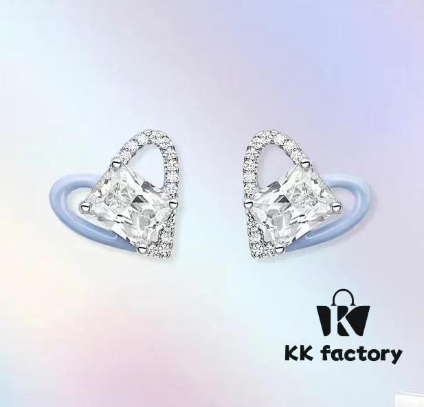 HeFang Bestseller Barbie 'Sweetheart' Stud Earrings, Cute Ice-Sugar Style Luxury Earrings