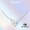HeFang Jewelry Official New Arrival Barbie 'Ice Blue Sweetheart' Necklace, Heart-shaped Mini Ice Crystal Elegant Collar Chain