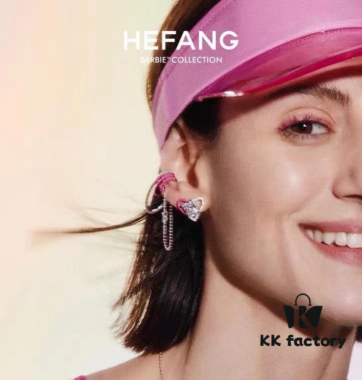 HeFang Bestseller Barbie 'Sweetheart' Stud Earrings, Cute Ice-Sugar Style Luxury Earrings