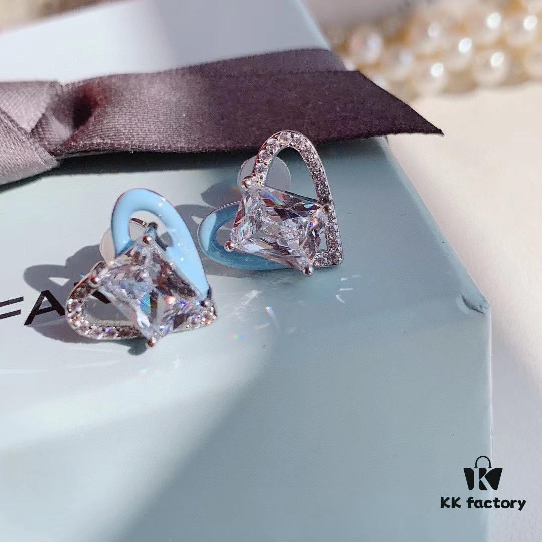 HeFang Bestseller Barbie 'Sweetheart' Stud Earrings, Cute Ice-Sugar Style Luxury Earrings