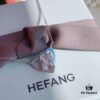HeFang Jewelry Official New Arrival Barbie 'Ice Blue Sweetheart' Necklace, Heart-shaped Mini Ice Crystal Elegant Collar Chain
