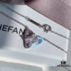 HeFang Jewelry Official New Arrival Barbie 'Ice Blue Sweetheart' Necklace, Heart-shaped Mini Ice Crystal Elegant Collar Chain