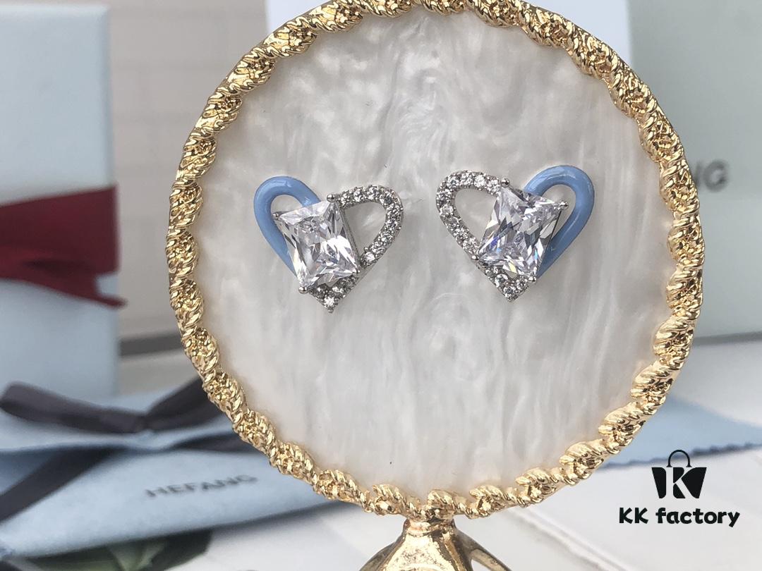 HEFANG Barbie Sweetheart Earrings in Blue