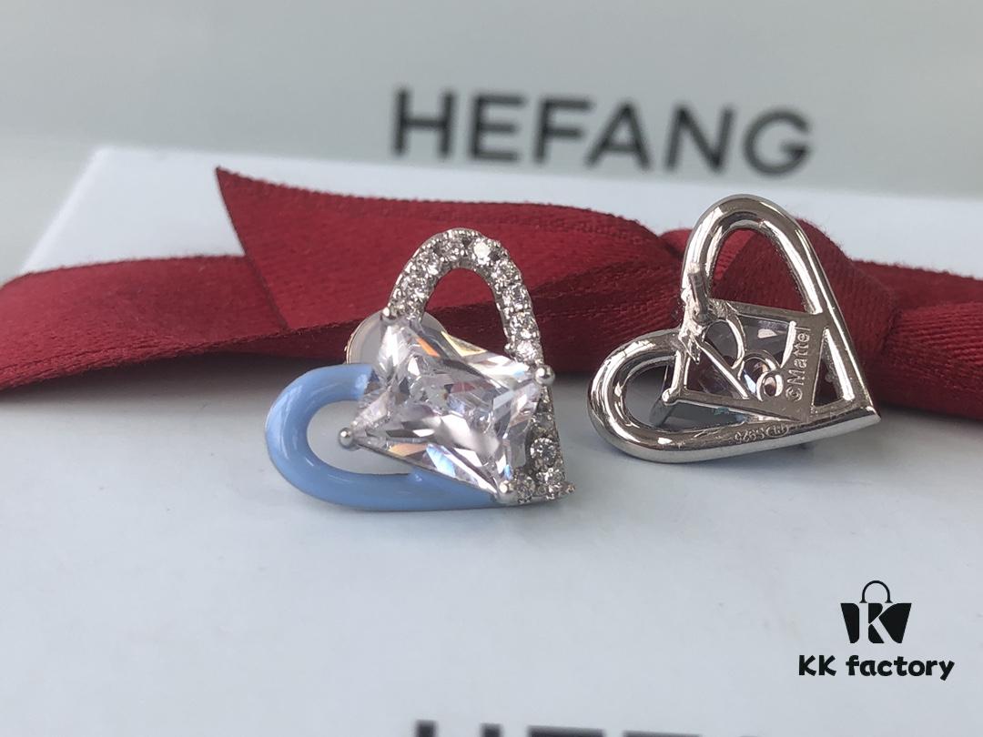 HEFANG Barbie Sweetheart Earrings in Blue
