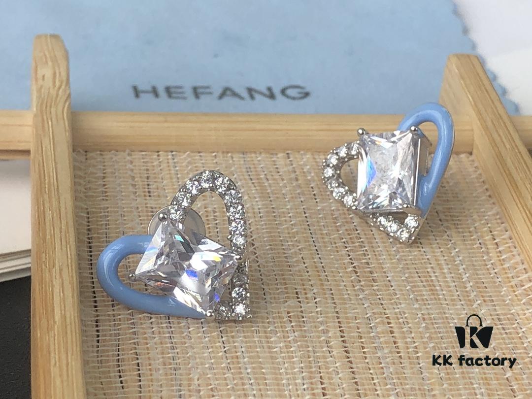 HEFANG Barbie Sweetheart Earrings in Blue