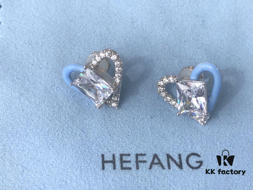 HEFANG Barbie Sweetheart Earrings in Blue
