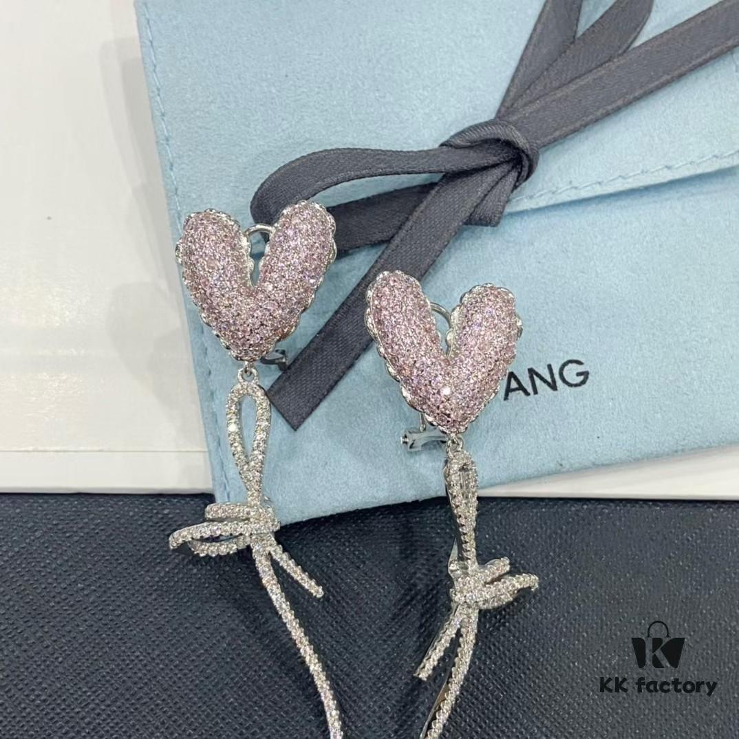Hexfang New Arrival Pink Heart Confession Balloon Stud Earrings