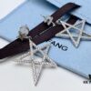 NAZA Same Style HEFANG Jewelry Hollow-out Five-pointed Star Earrings, S925 Silver with 3A Zircon Set in White Gold Plated Finish