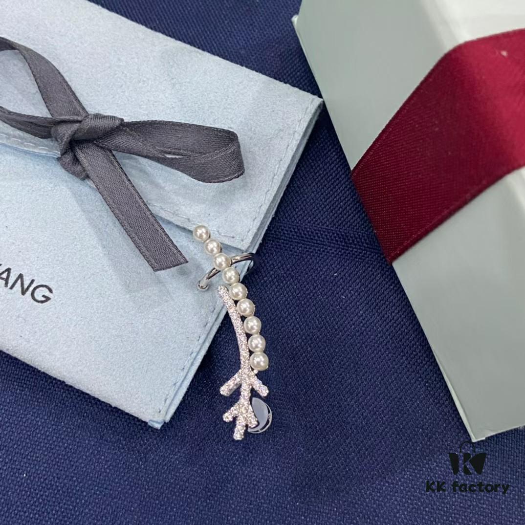 HEFANG Jewelry New Arrival Pearl Snow Branch Stud Earrings for Women, Elegant Ear Accessories, Sold Individually