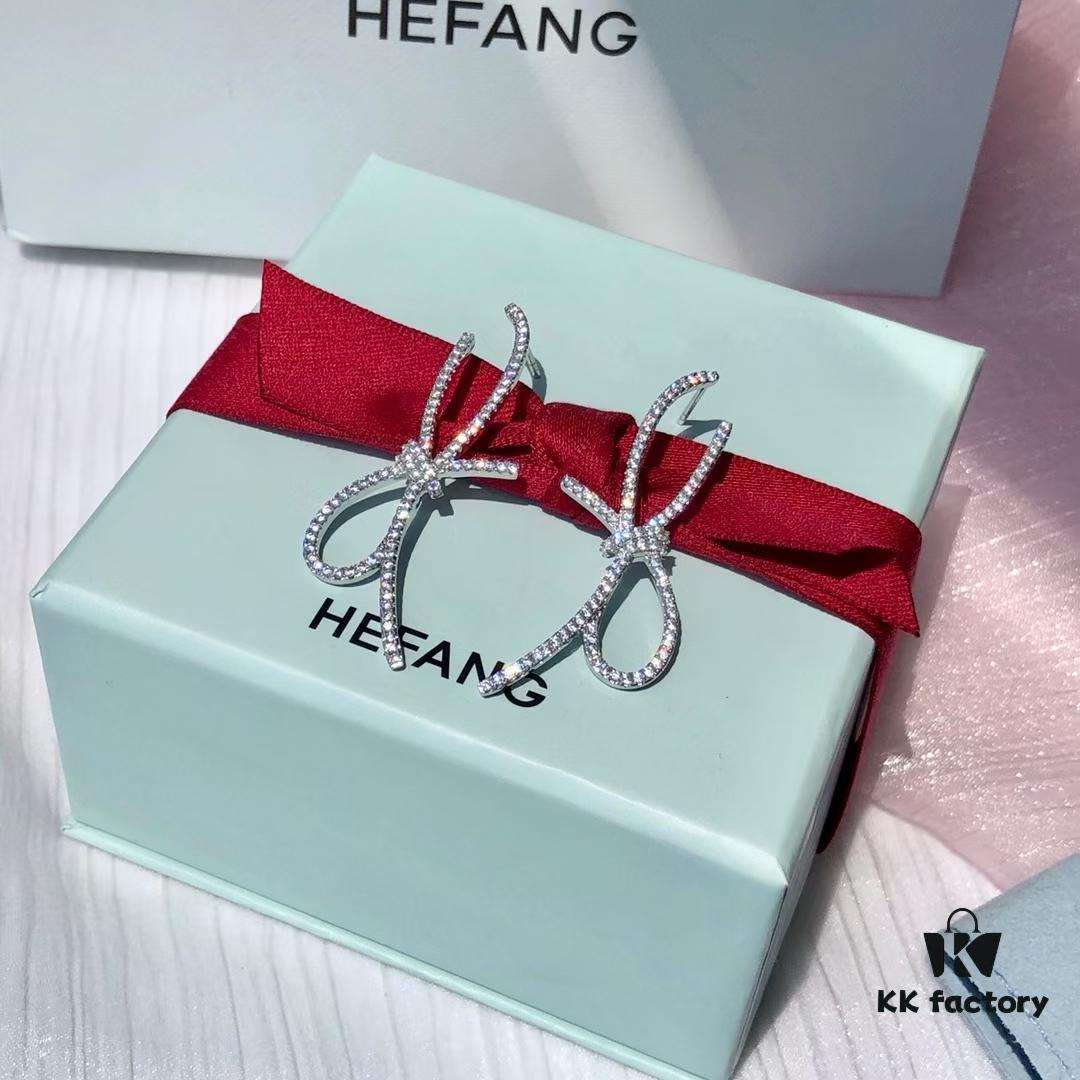 HEFANG Jewelry Ribbon Bow Earrings