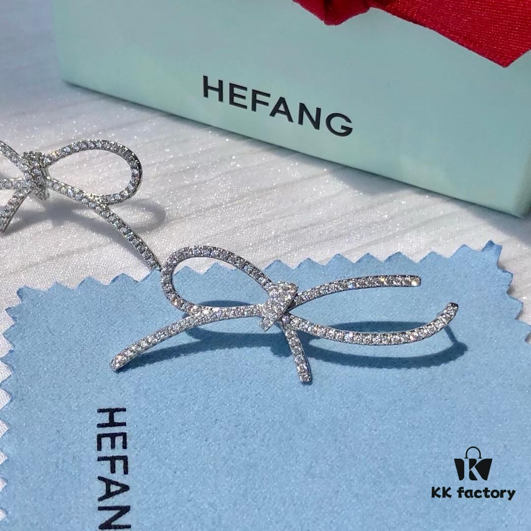 HEFANG Jewelry Ribbon Bow Earrings