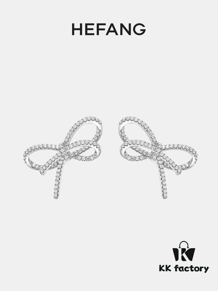 HEFANG Jewelry Bow Stud Earrings