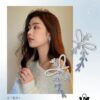 HEFANG Jewelry Ribbon First Snow Earrings, Same Style as Zhou Jieqiong