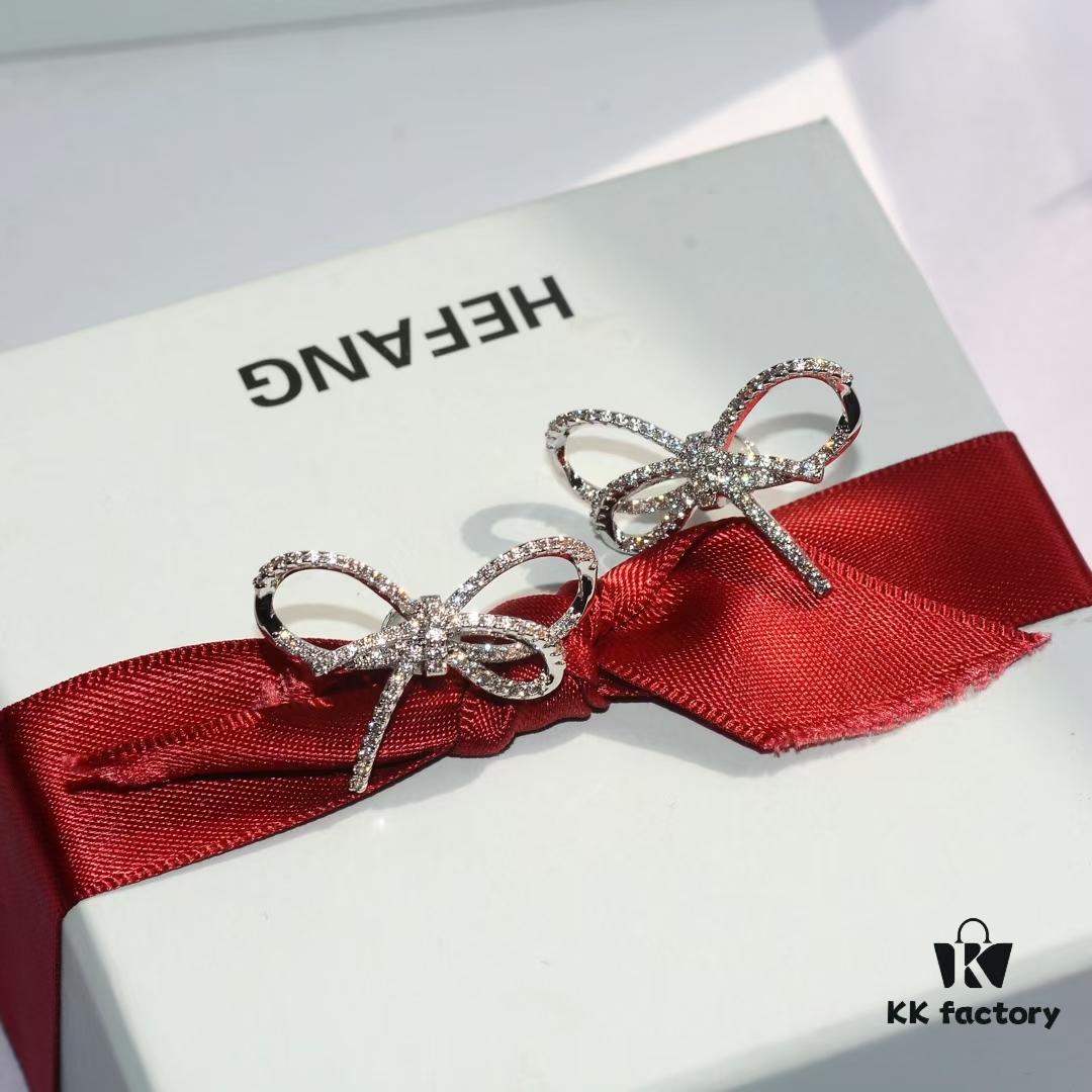 HEFANG Jewelry Bow Stud Earrings