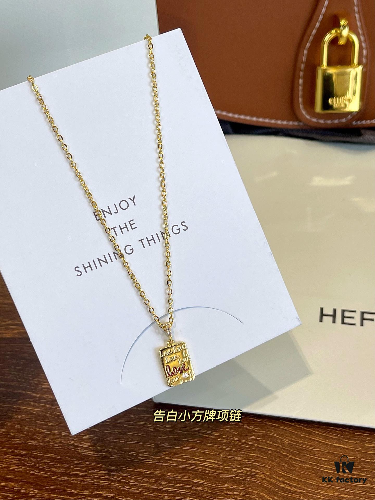 Yi Xin Yi Yi Bracelet, Confession Square Pendant Necklace
