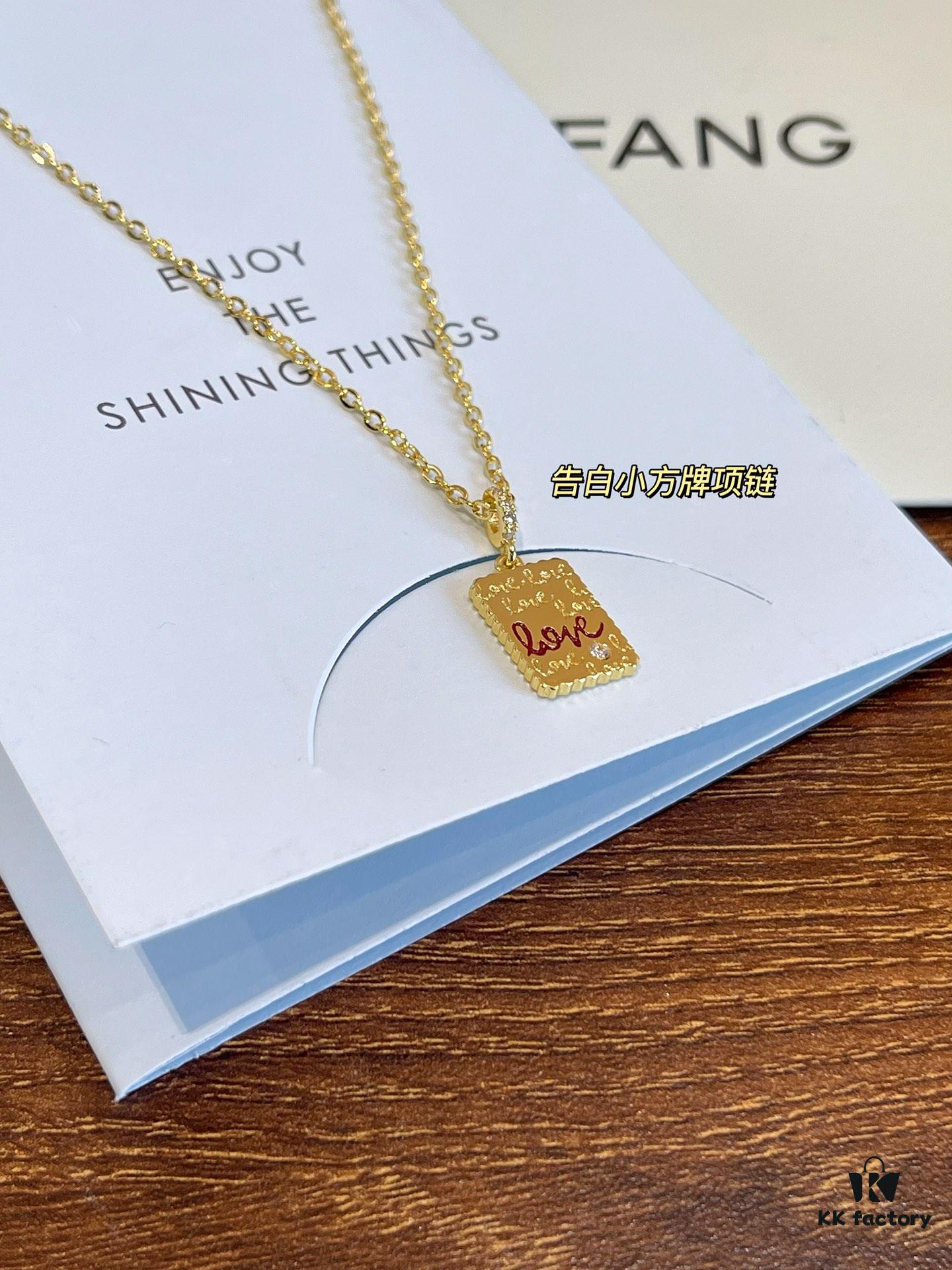 Yi Xin Yi Yi Bracelet, Confession Square Pendant Necklace