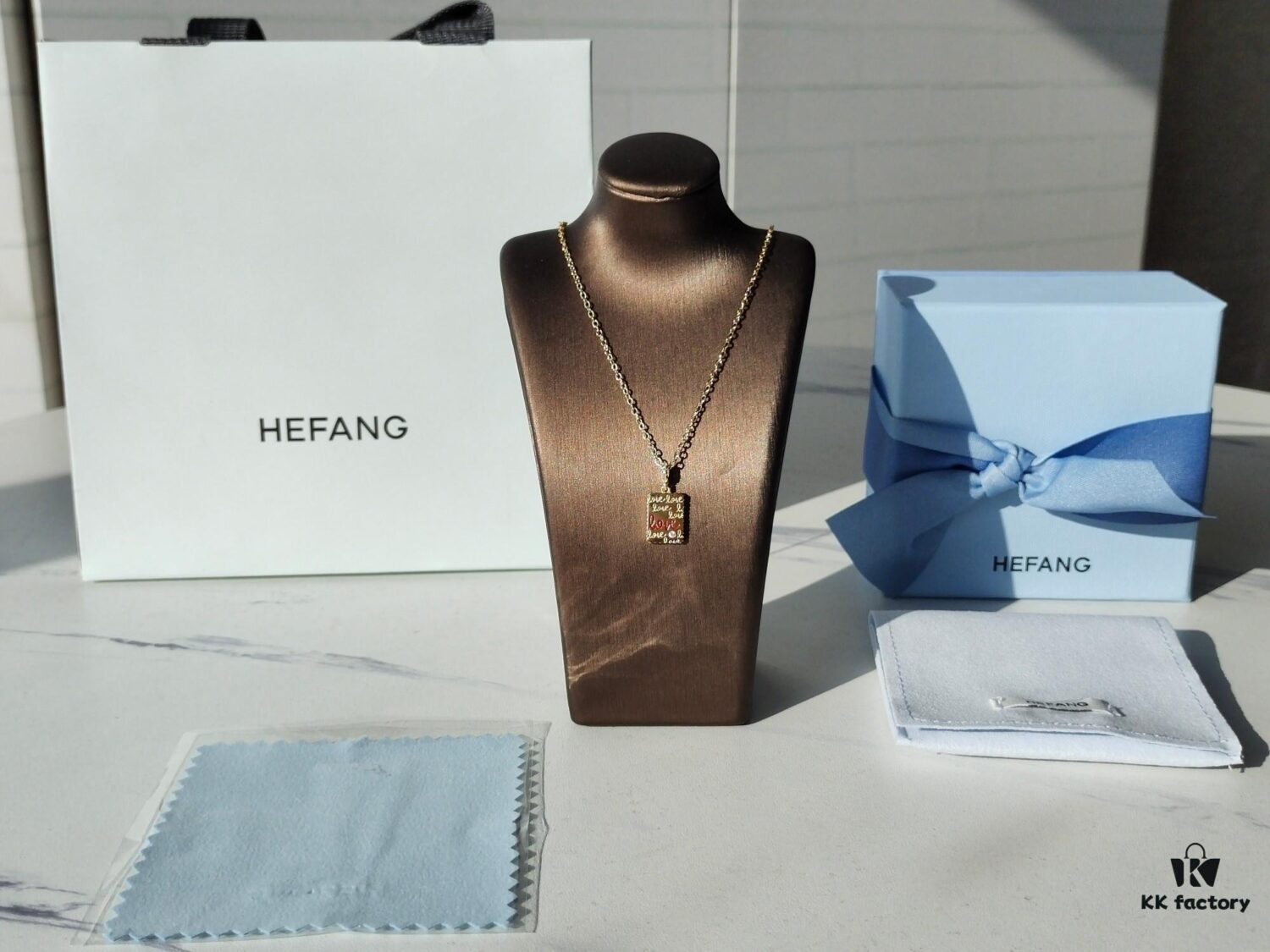 HEFANG Peter Rabbit Confession Square Pendant Necklace