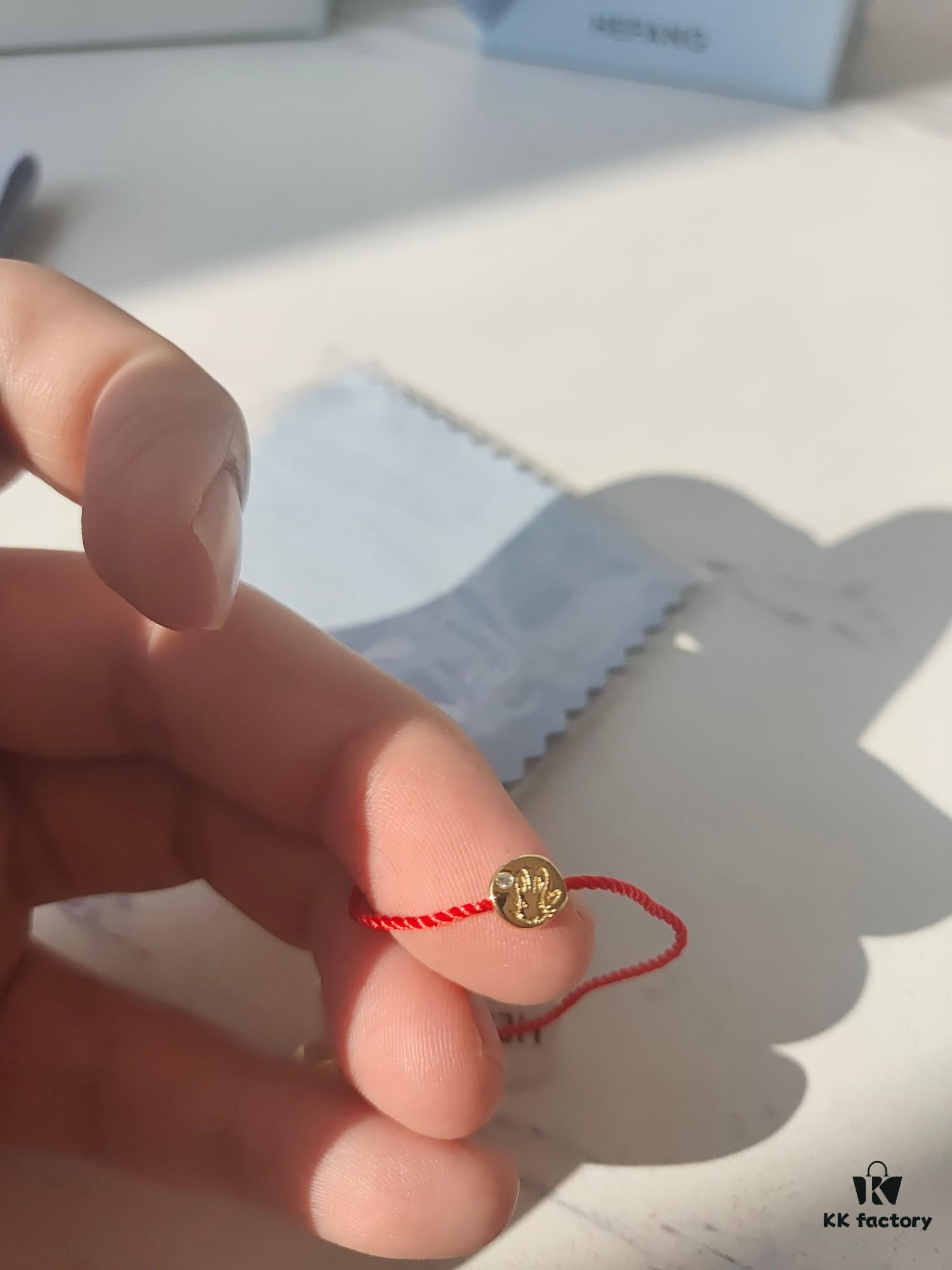 HEFANG x Peter Rabbit 18K Gold-Plated Red String Bracelet, Birthday Year Gift, Year of the Rabbit Gift