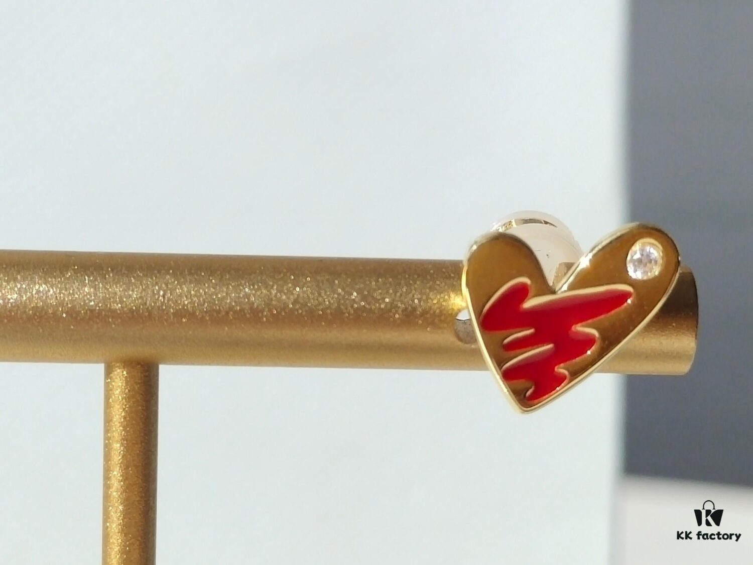 HEFANG Artistic Rabbit Love Heart Enamel Stud Earrings