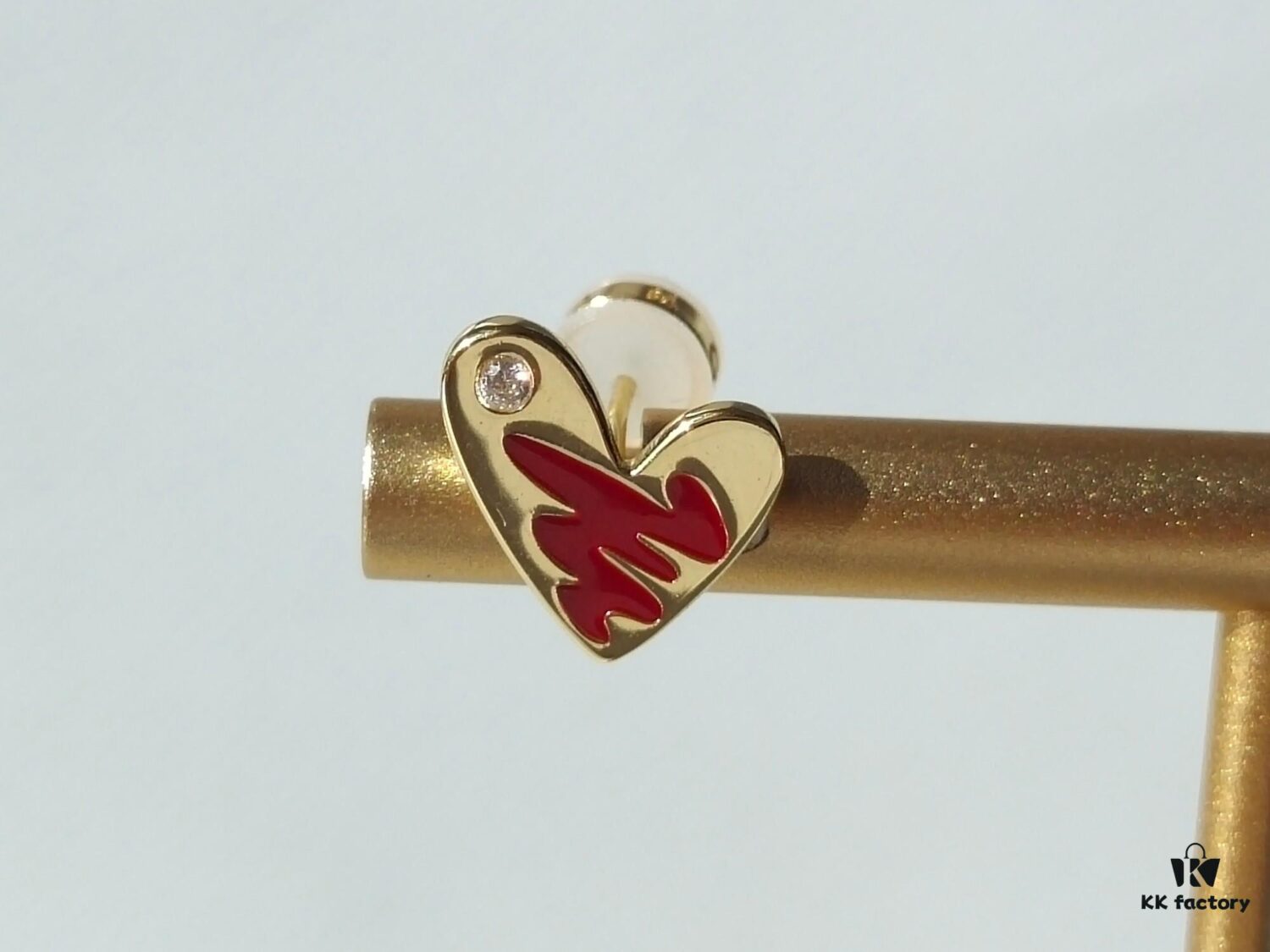 HEFANG Artistic Rabbit Love Heart Enamel Stud Earrings