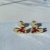 HEFANG Artistic Rabbit Love Heart Enamel Stud Earrings