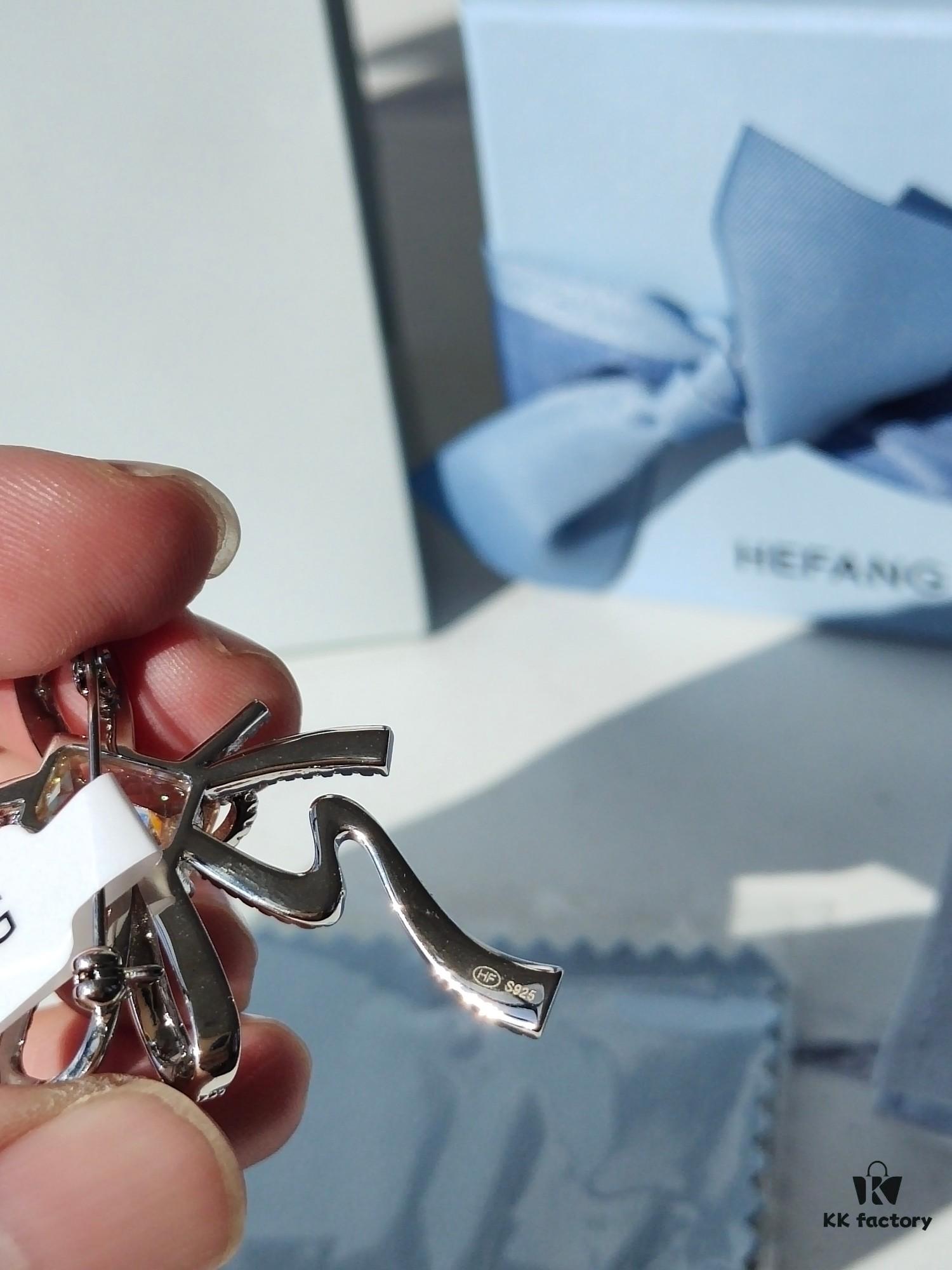 HEFANG Jewelry Brilliant Ribbon Brooch - 10th Anniversary Limited Edition