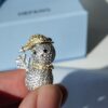 HEFANG Jewelry Gilded Snowman Brooch