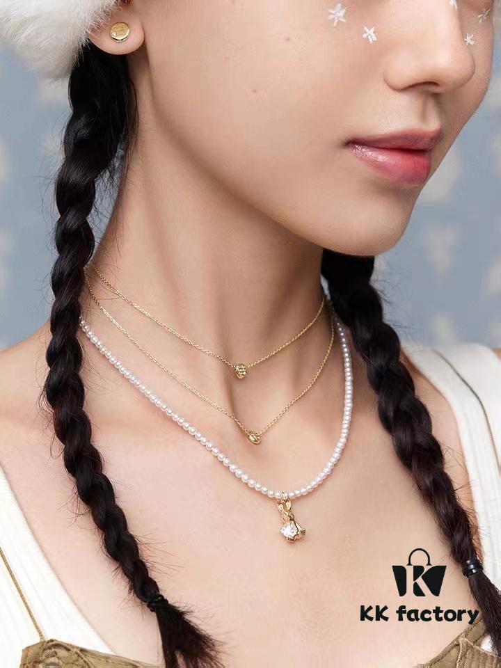 Rabbit Year New Arrival: HEFANG Bide Rabbit Confession Macaron 925 Sterling Silver Necklace, Sweater Chain, Gift for Birth Year