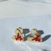 HEFANG Artistic Rabbit Love Heart Enamel Stud Earrings