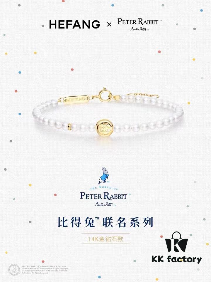 Rabbit Year New Arrival Hefang Bi De Rabbit Confession Macaron Pearl Bracelet Minimalist Design 925 Sterling Silver Full-Silver Gift