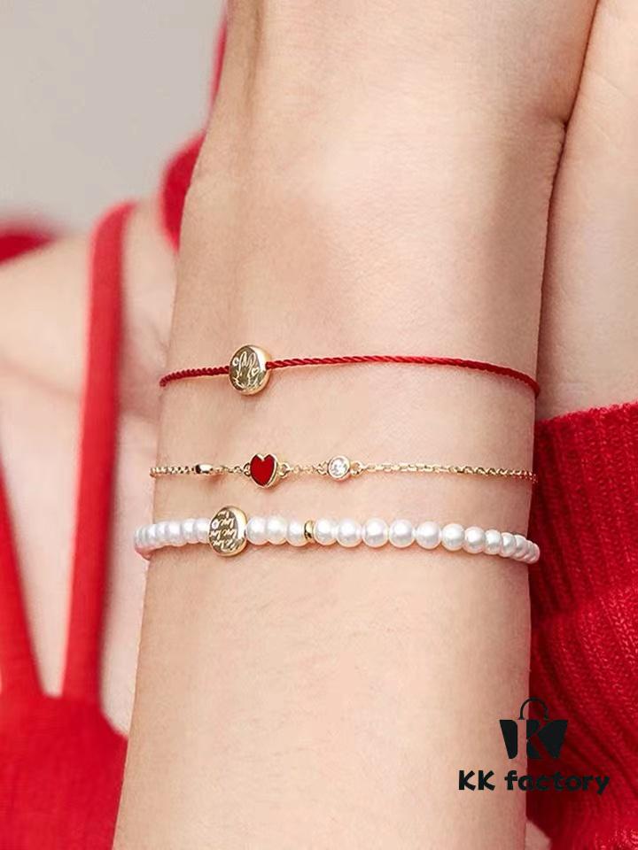 Rabbit Year New Arrival Hefang Bi De Rabbit Confession Macaron Pearl Bracelet Minimalist Design 925 Sterling Silver Full-Silver Gift