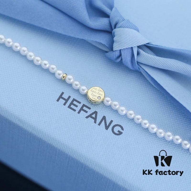 Rabbit Year New Arrival Hefang Bi De Rabbit Confession Macaron Pearl Bracelet Minimalist Design 925 Sterling Silver Full-Silver Gift
