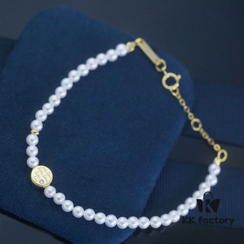 Rabbit Year New Arrival Hefang Bi De Rabbit Confession Macaron Pearl Bracelet Minimalist Design 925 Sterling Silver Full-Silver Gift