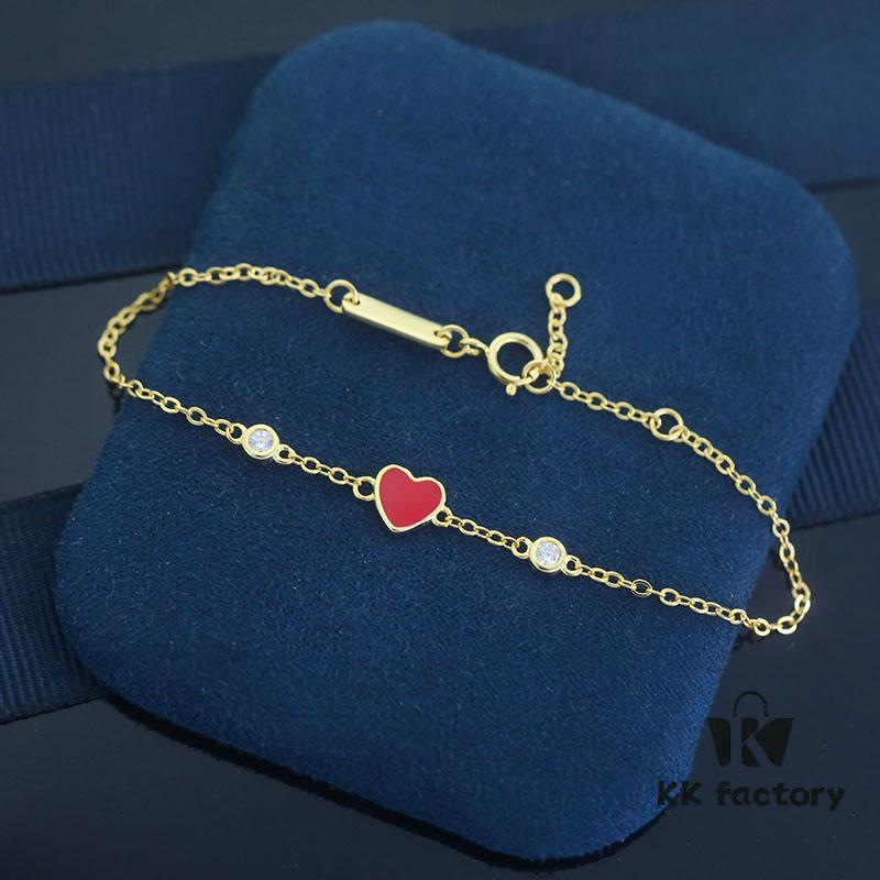 [Year of the Rabbit New Arrival] HEFANG Bide Rabbit Little Red Heart Bracelet, 925 Sterling Silver Full Silver Bangle, Birth Year Gift