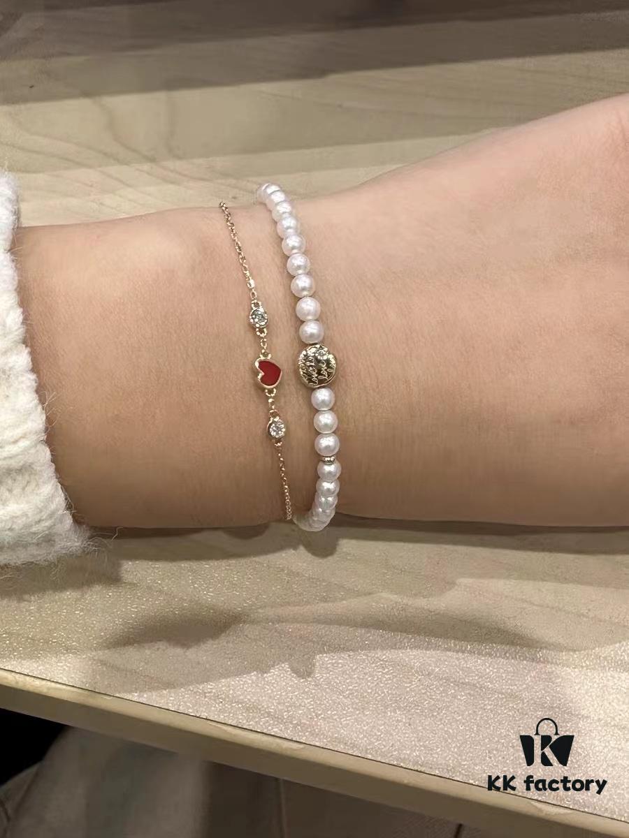 [Year of the Rabbit New Arrival] HEFANG Bide Rabbit Little Red Heart Bracelet, 925 Sterling Silver Full Silver Bangle, Birth Year Gift