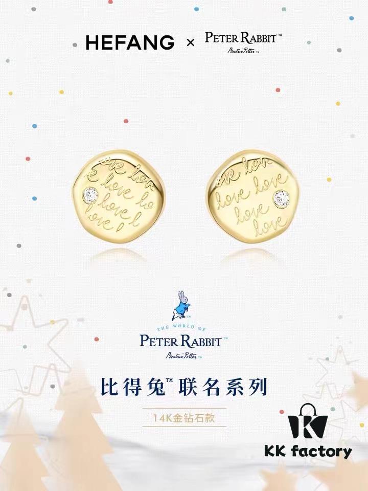 Year of the Rabbit New Arrival Hefang Bi De Tu Gao Bai Cookie Stud Earrings 925 Sterling Silver Full Silver Stackable Earrings Jewelry Gift