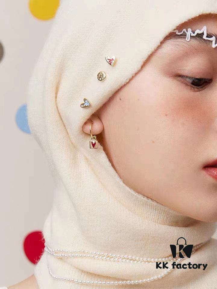 Year of the Rabbit New Arrival Hefang Bi De Tu Gao Bai Cookie Stud Earrings 925 Sterling Silver Full Silver Stackable Earrings Jewelry Gift