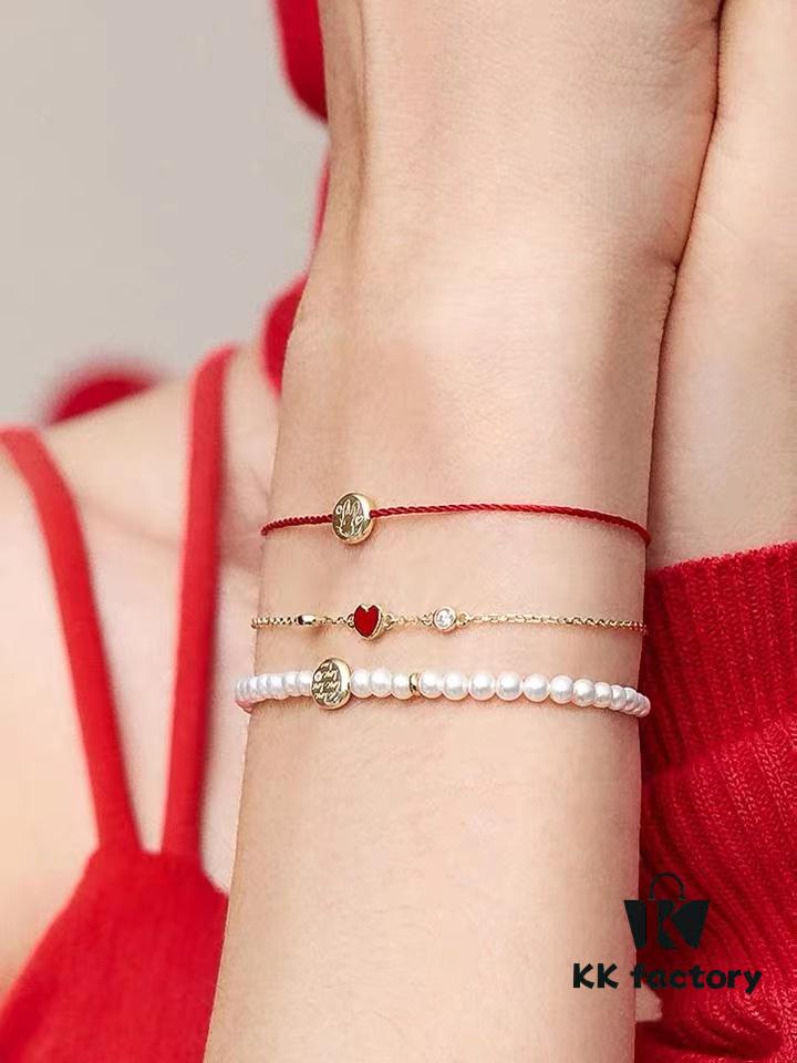 [Year of the Rabbit New Arrival] HEFANG Bide Rabbit S925 Sterling Silver Full-Bodied Red String Bracelet, Birth Year Lucky Bracelet, Jewelry Gift for Christmas