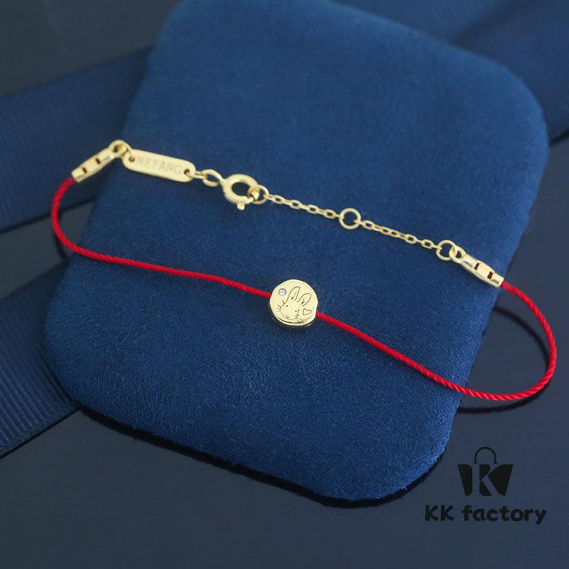 [Year of the Rabbit New Arrival] HEFANG Bide Rabbit S925 Sterling Silver Full-Bodied Red String Bracelet, Birth Year Lucky Bracelet, Jewelry Gift for Christmas