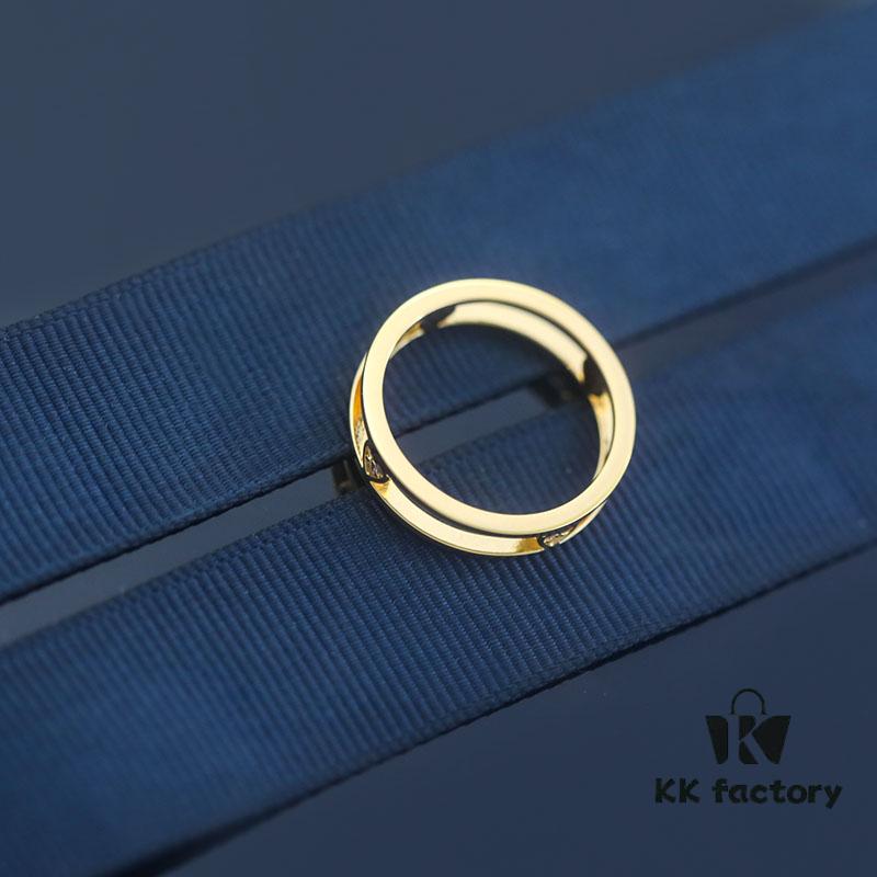 [Year of the Rabbit New Arrival] HEFANG Bi De Tu Double-Layer Heart Pure Silver Ring S925 Sterling Silver Band, Ideal Gift for Birth Year