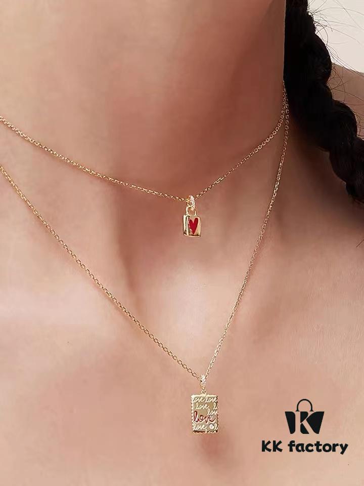 Rabbit Year New Arrival] HEFANG He Fang Bidet Rabbit Confession 925 Sterling Silver Small Square Lock Necklace, Sweater Chain