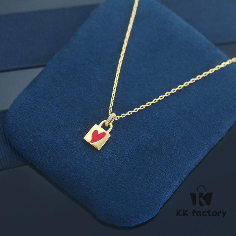 Rabbit Year New Arrival] HEFANG He Fang Bidet Rabbit Confession 925 Sterling Silver Small Square Lock Necklace, Sweater Chain