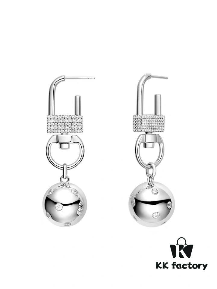 He Fang Bobo Hanging Hook Earrings, Women's Ins Minimalist Style Creative Collaborative Drop Earrings