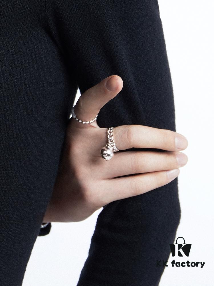 He Fang Bo Bo Chain Ring, Minimalist Style Open Ring