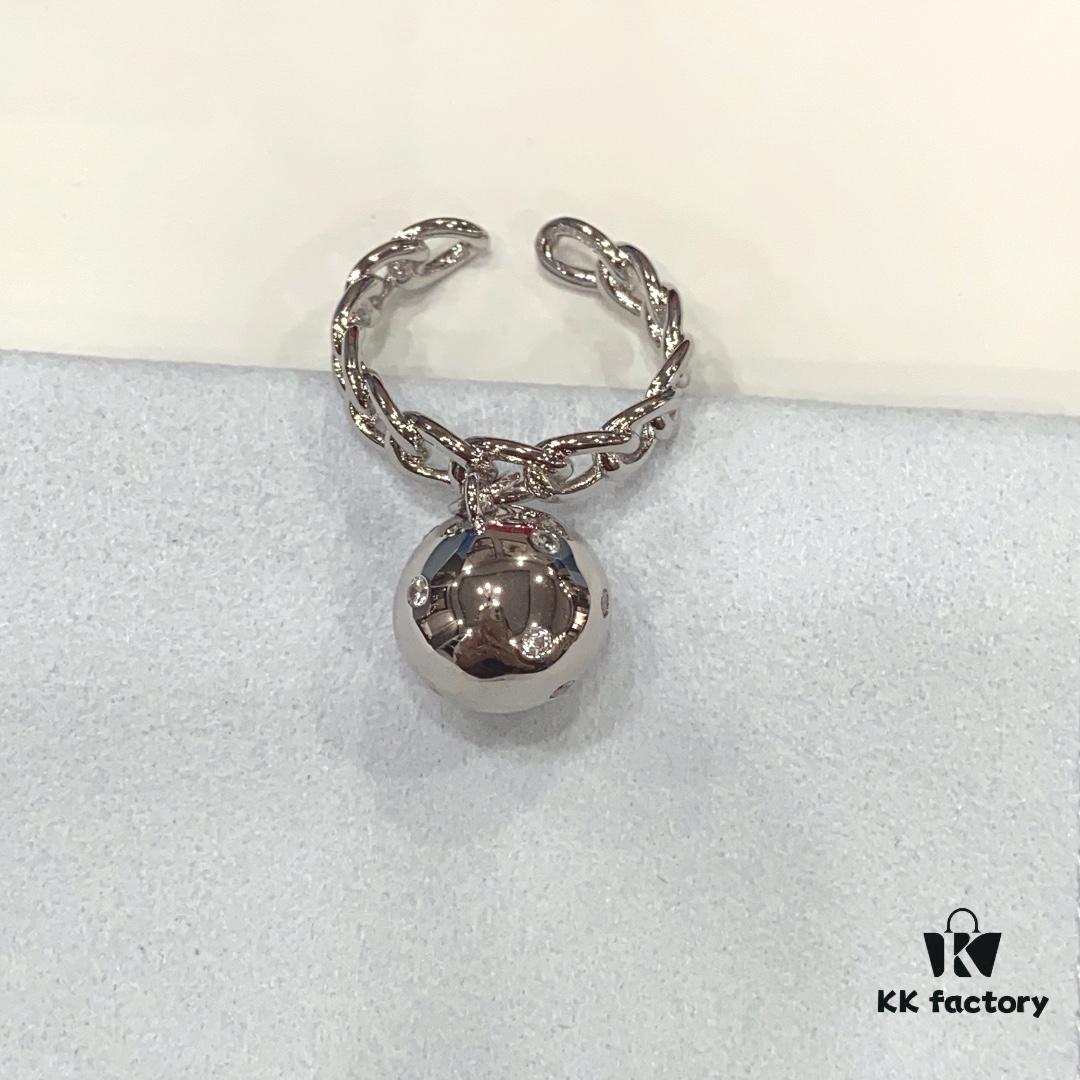 He Fang Bo Bo Chain Ring, Minimalist Style Open Ring